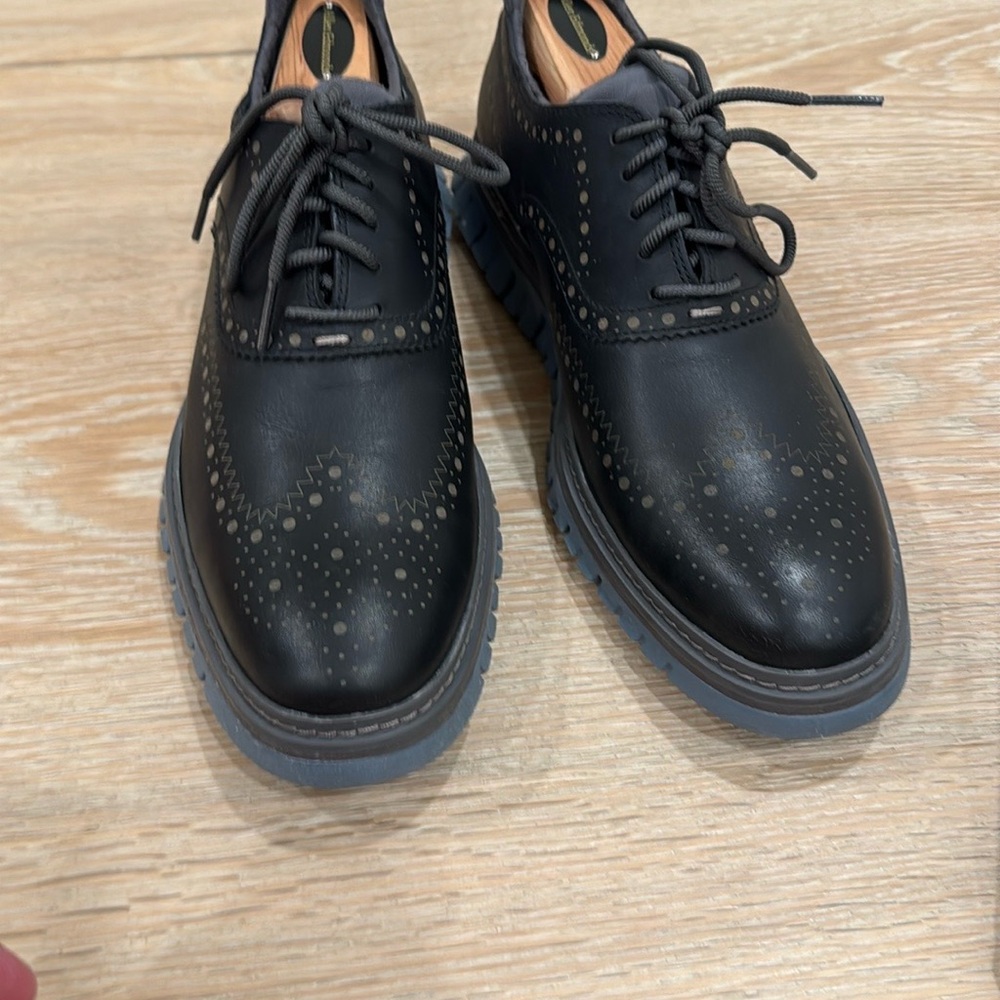 Cole Haan Black Wingtip Oxfords with Gray Soles